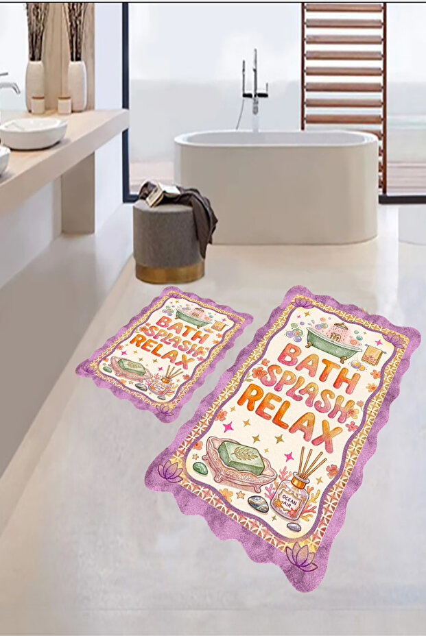 Colorful Patterned Digital Printed Colorful Double Bath Mat Bath Mat