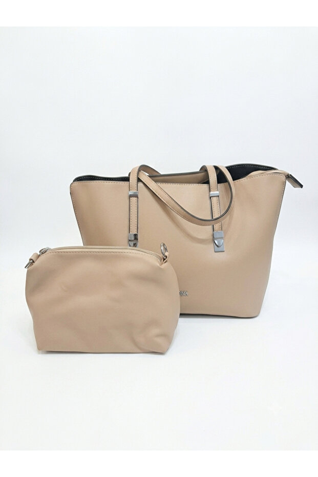 VERNIKA Women’s 2-Piece PU Leather Tote & Crossbody Bag Set - 32.5*23.5