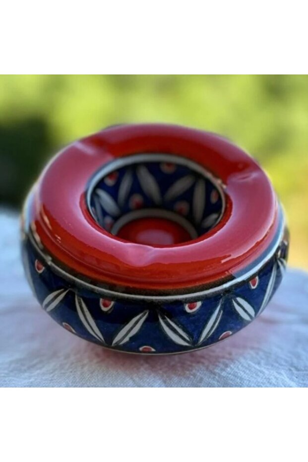Handmade Ceramic Lid Ashtray Diameter 10 cm Height 6 cm