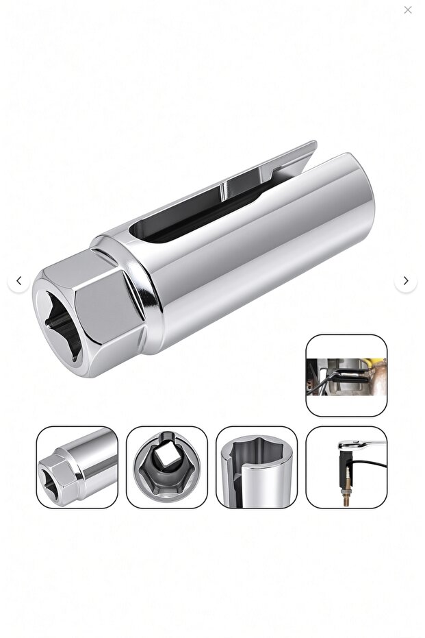 22mm Oxygen Sensor Wrench Lambda Sensor Disassembly Tool 1/2" Square End Slotted Socket 90mm