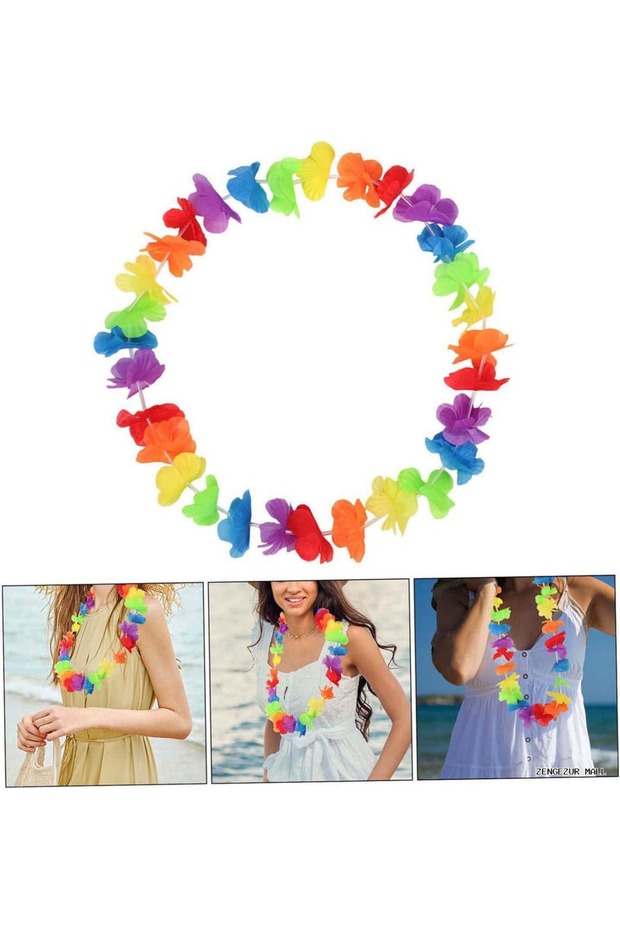 Zngzrmll Hawaiian Floral Neck Pendant - Colorful Tropical (214452) Party Leisi