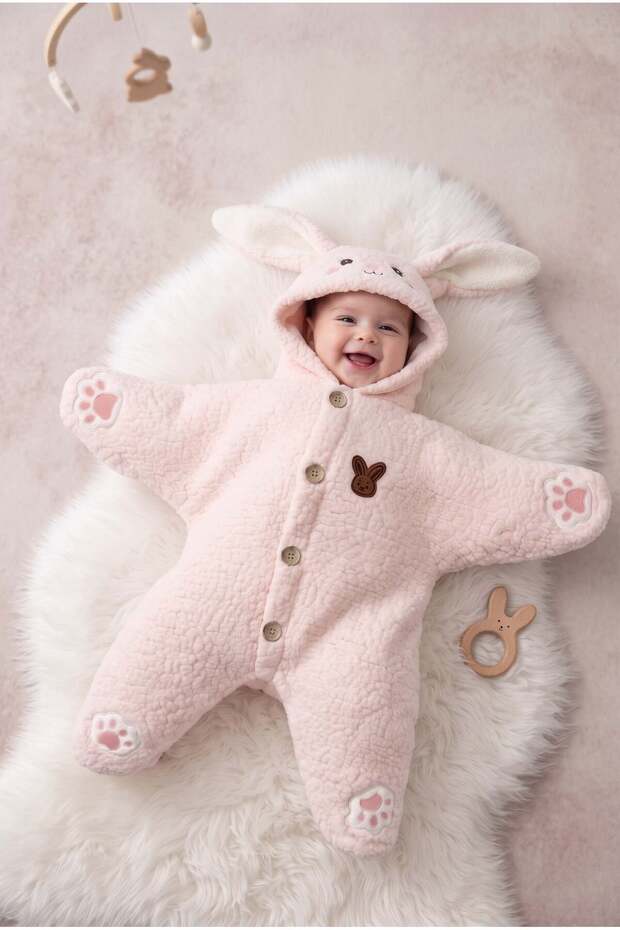 Baby Girl Rabbit Ears 0-6 Months Sleeping Bag Newborn Hospital Release Baby Clothes