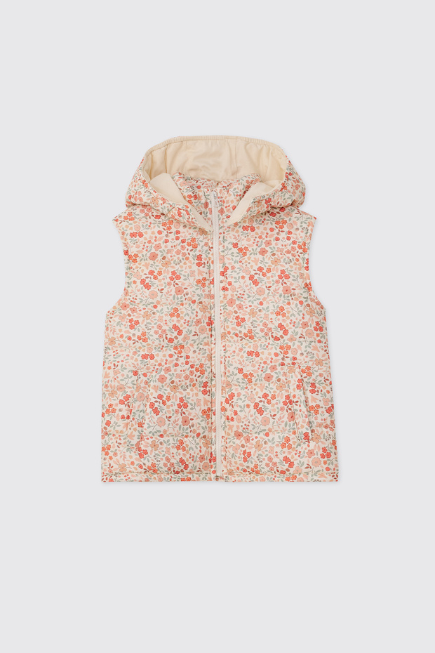 Girl's Hooded Ecru Vest
