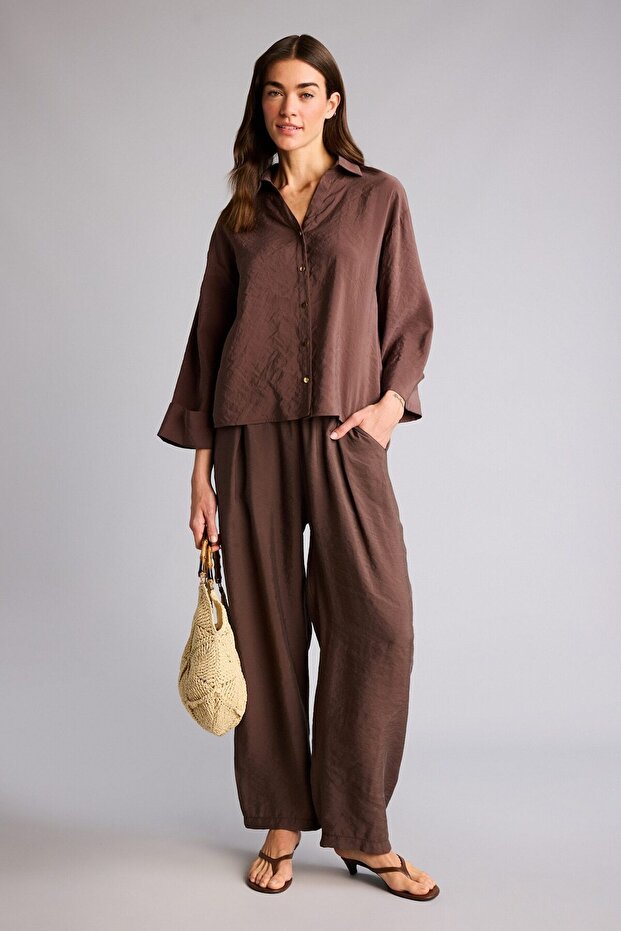 High Waist Linen Look Trousers H8494Ax26Sm