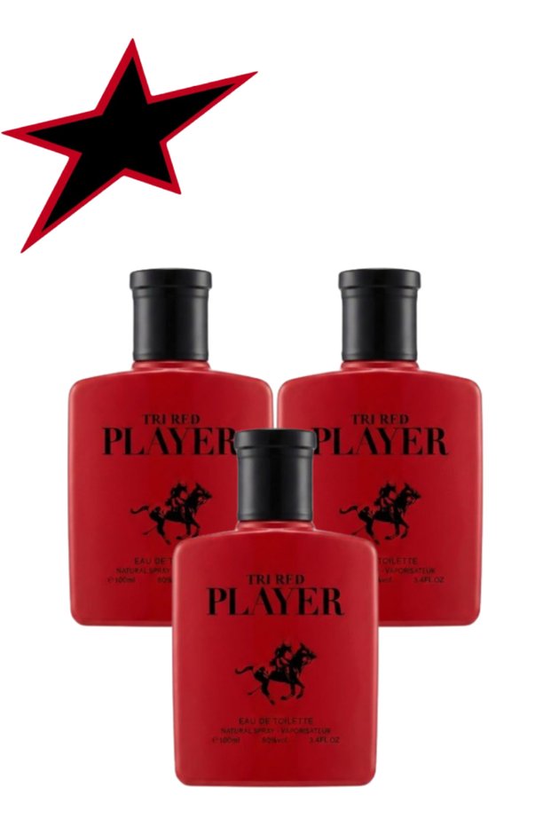 3 قطع حمراء Player Perfume 100مل