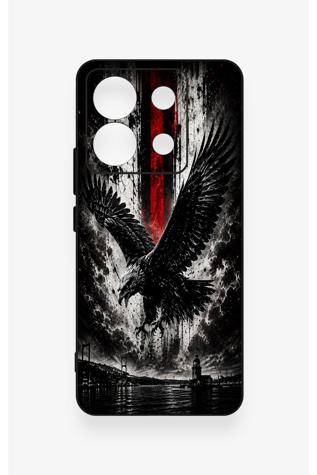 Redmi Note 13 Pro 5g Compatible Black Eagle Pattern Silicone Case