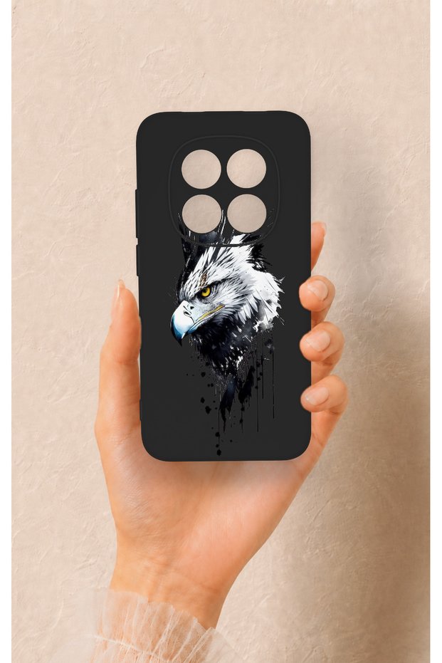 حافظة سيليكون متوافقة مع هاتف Redmi Note 15 Pro 5G بنمط النسر الأبيض