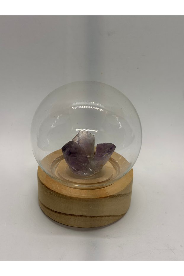 Amethyst Natural Stone Glass Jar Lamp