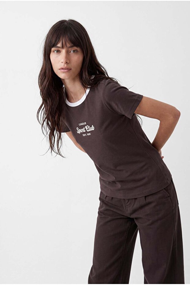 Women's Contrast Collar T-Shirt