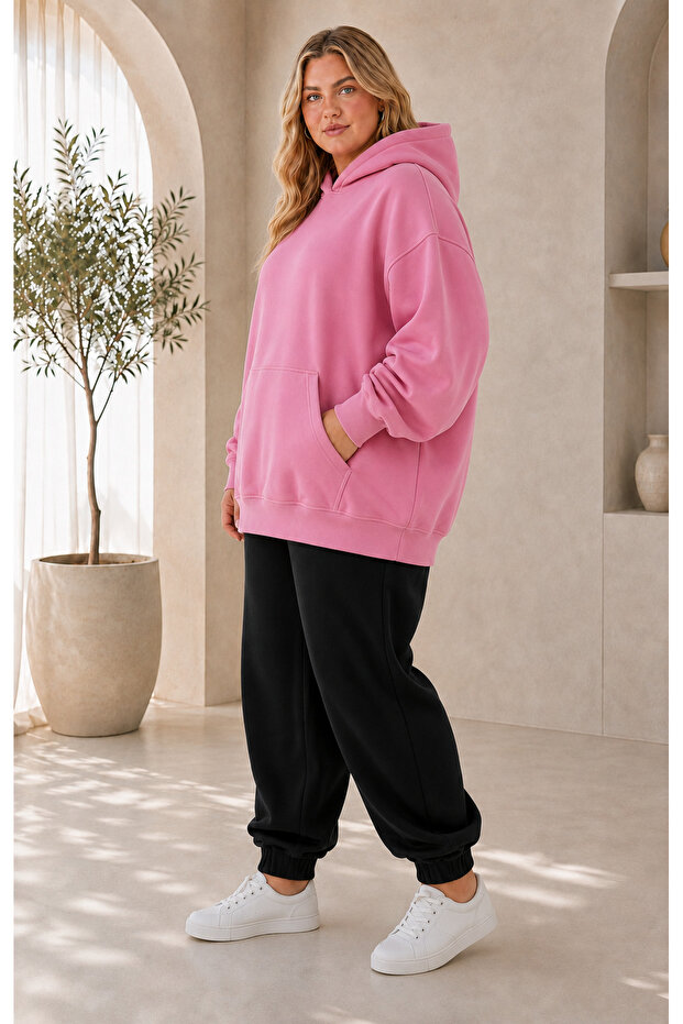 Oversize I Hoodie Black Jogger Pants 2-Piece Tracksuit Set