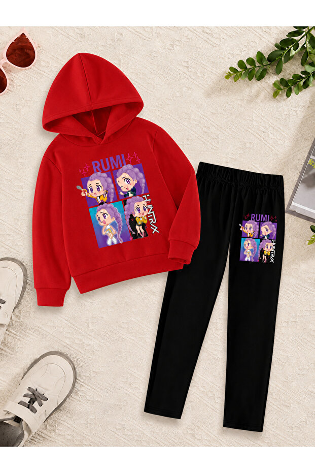 Girl's Crew Neck Sweatshirt and Leggings Set
