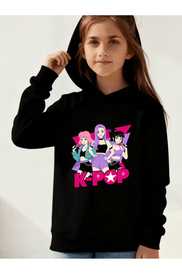 Children's Hooded Printed Sweatshirt