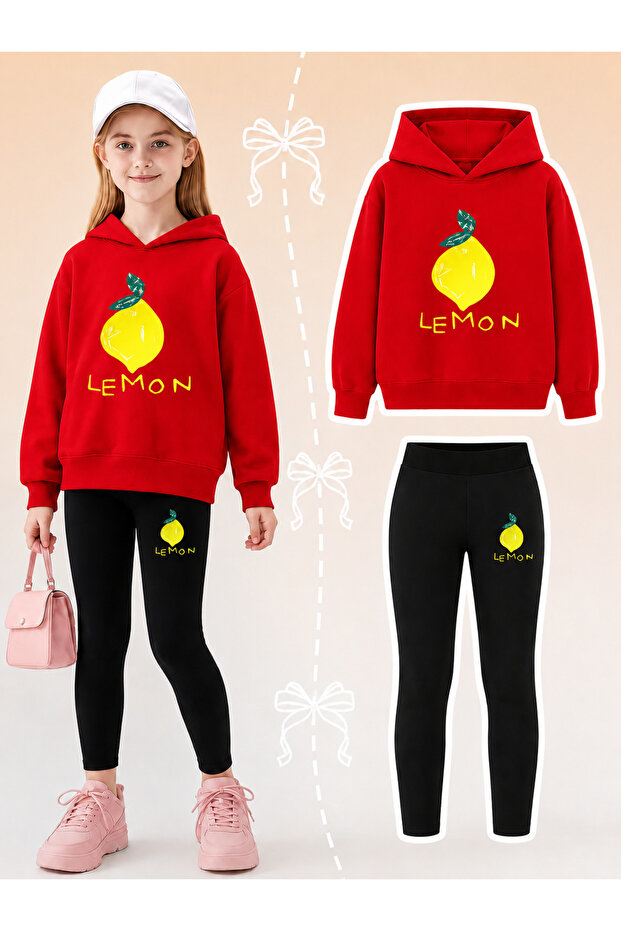 Girl's Crew Neck Sweatshirt and Leggings Set