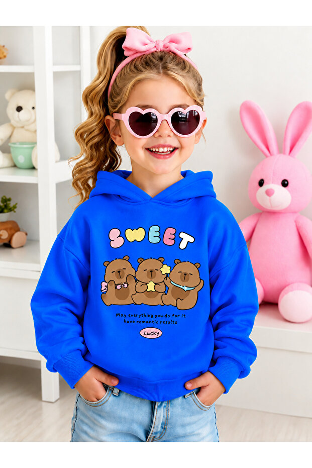 Children's Hooded Printed Sweatshirt
