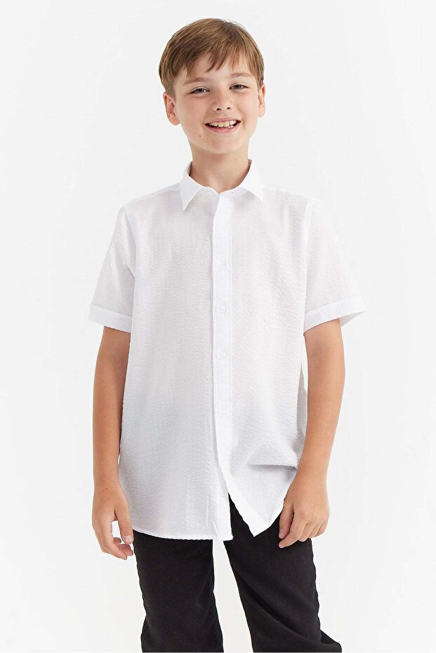 Boy's Textured Short Sleeve Shirt