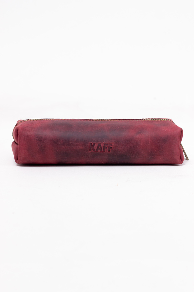Large Size Genuine Calfskin Single Compartment Premium Pen Holder – Leather Pen Case Claret Red