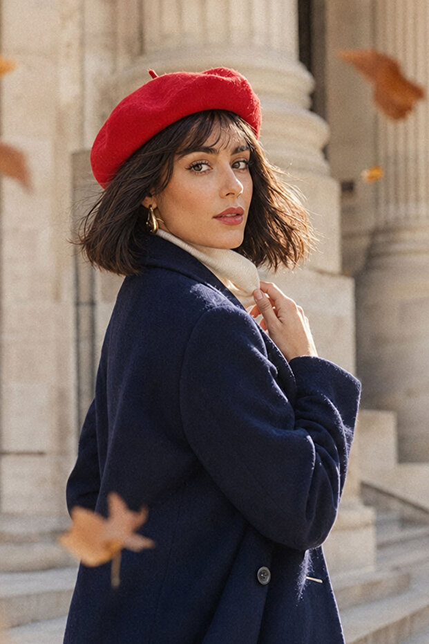 Vintage Style Women's French Felt Painter Beret