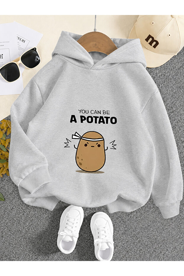 سويت شيرت مطبوع بقلنسوة للأطفال