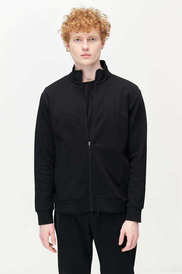 Men's Stand Collar Zippered Sweatshirt