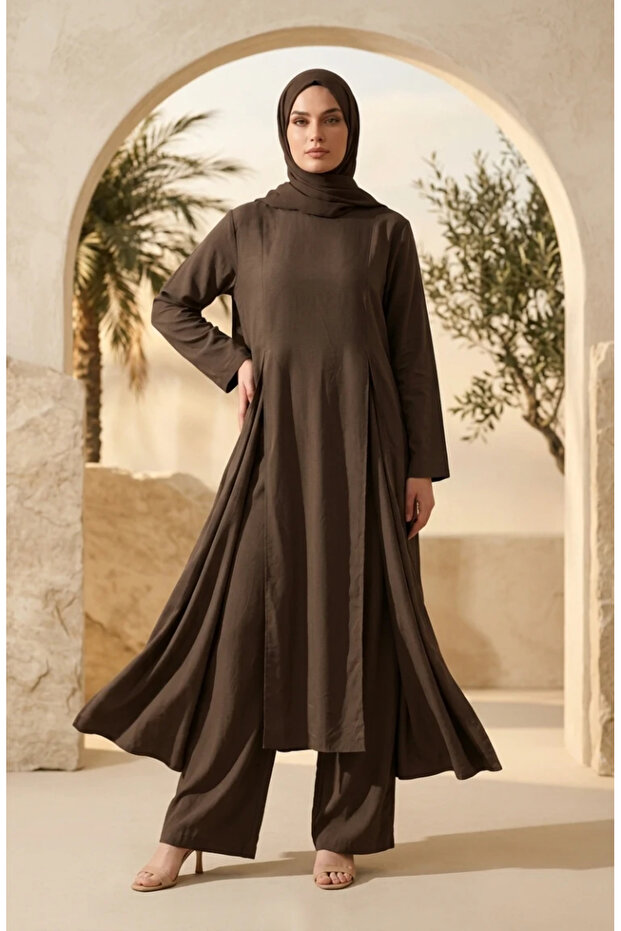 Modern Tesettür Combination Bamboo Double Set 2298-02 Brown