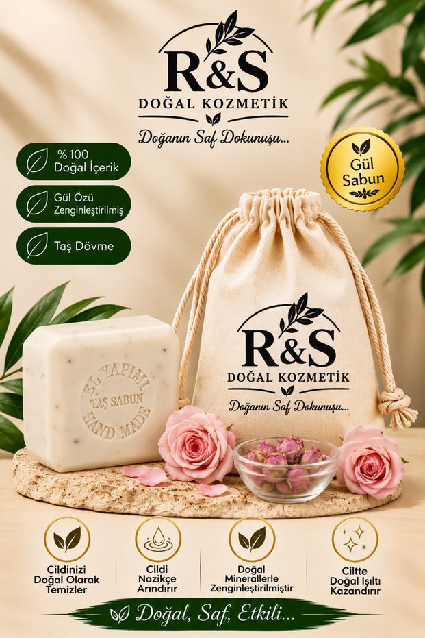 Stone Forged Soap Rose Natural Purifying Soap – Handmade Mineral Skin Care Soap