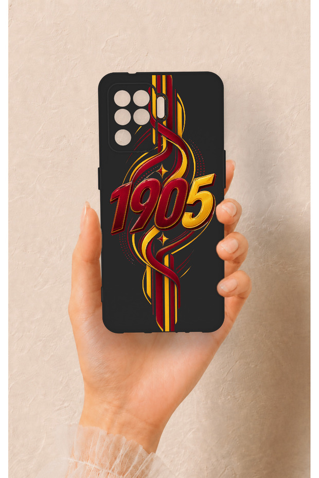 Oppo Reno 5 Lite Compatible Yellow Red Ivy Patterned Silicone Case