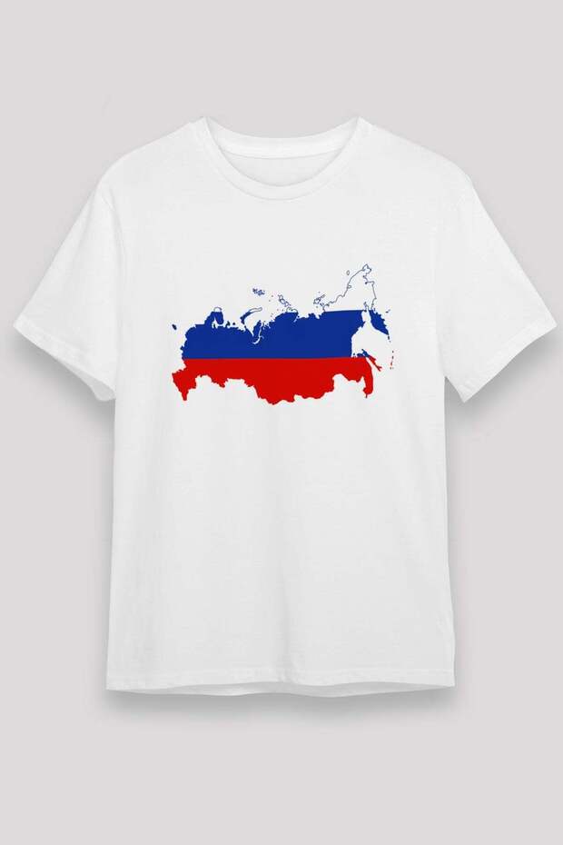 Russia Map Flag Printed T-Shirt