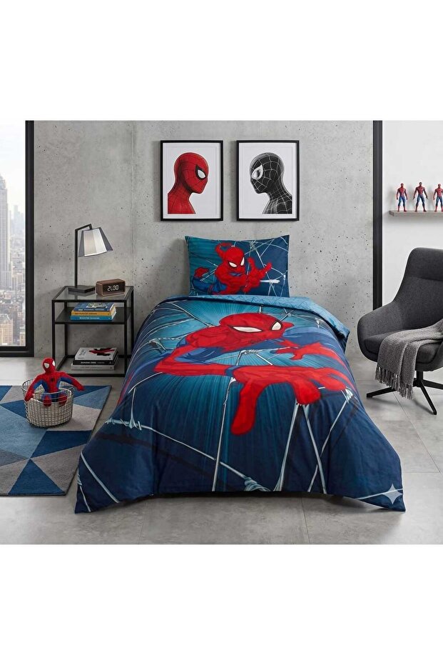 Licensed Spiderman Rise (120 X 200 cm with Elastic Sheet) Single Person Bedding Set