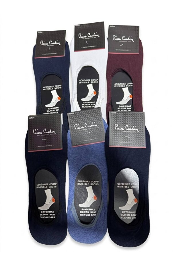 Men's Silicone Mixed Color Ballerina Socks 6 Pieces
