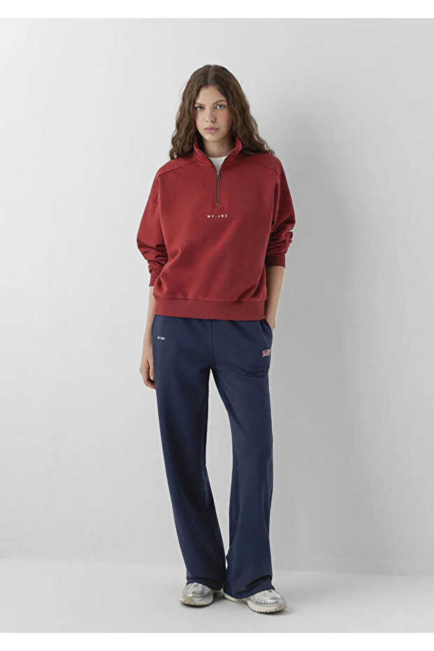 Women's M1011124-80872 Logo Printed Knitted Pants Sapphire Navy Sapphire