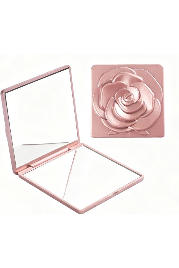 Rose Folding Compact Mirror, 1X/3X Magnifying Pink