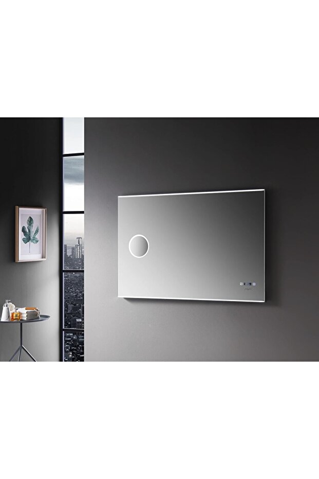 FASHION HOME LED Bathroom Mirror – Anti-Fog, Timer Display, 3X Magnifying Glass, Touch Button, Slim Wall-Mounted Design