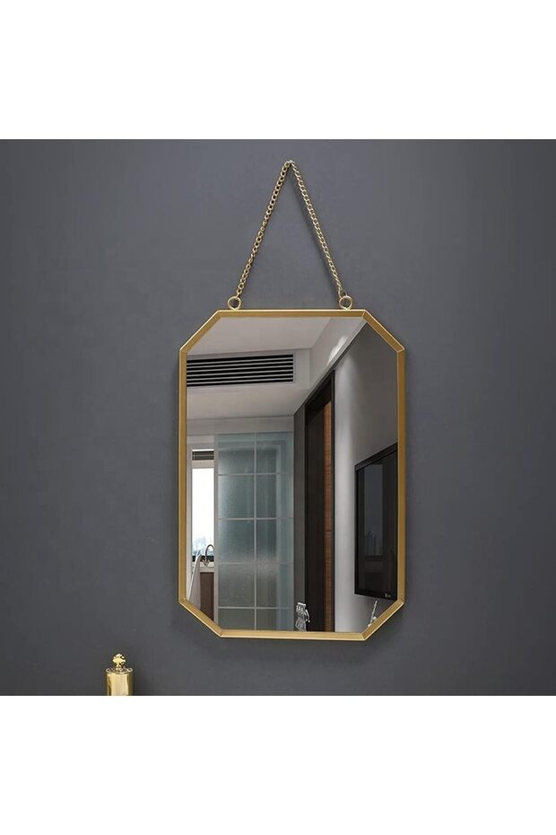 Square wrought iron frame wall mirror for bathroom, entryway, bedroom and living room. Metal Hanging Ring Mirror For Dressing Table, Wall Mounted Mirror