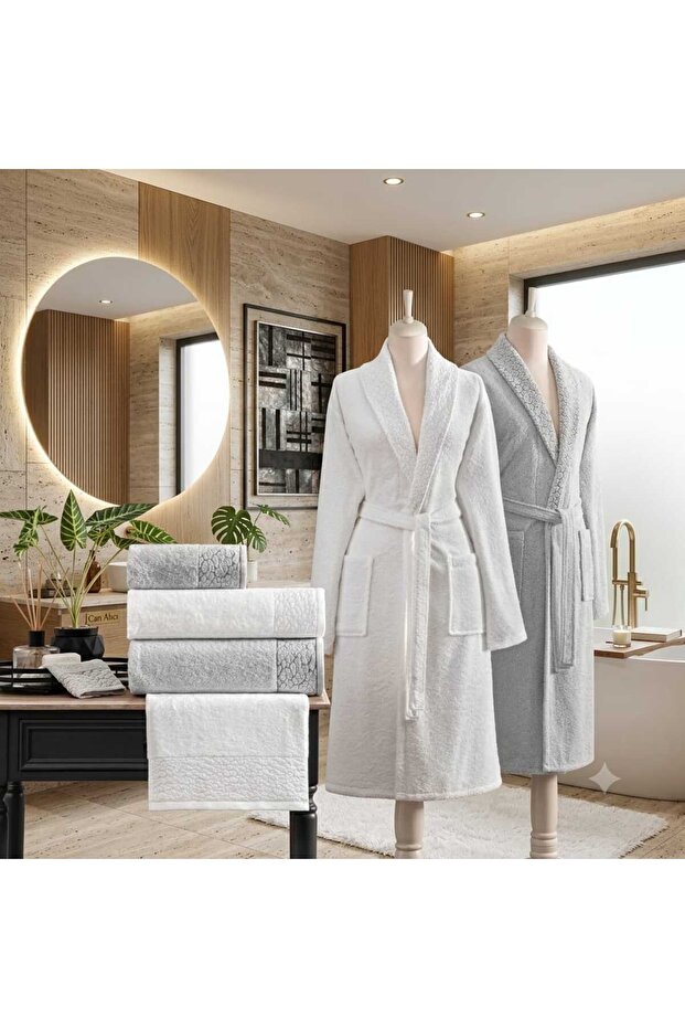 New Season Pure Cotton 6-Piece Bathrobe Set Adri̇a