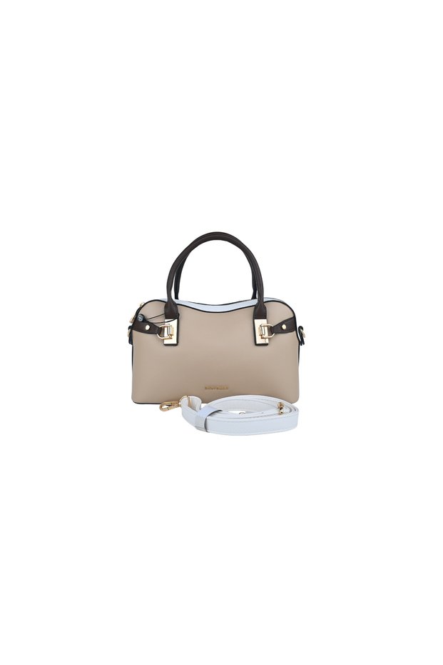 Duki Daso Beige Leather Hand and Shoulder Bag - Luxury Design Women's Bag | Summer T8581 Beige Single Compartment Ferm