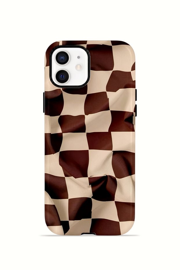 iPhone 12 Vorian Double Layer Case Mocha Melt Checker
