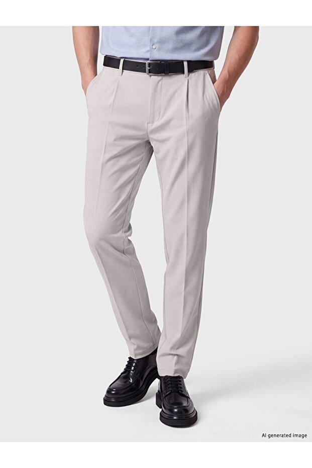 Southblue Gray Regular Fit Pleated Men's Trousers