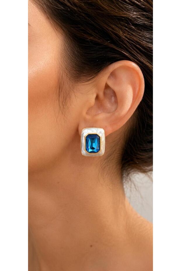 Diva Charm Blue Shiny Stone Women's Earrings