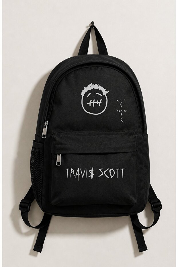 Unisex Jack Cactus Printed Backpack, Travis Scott Themed School Bag