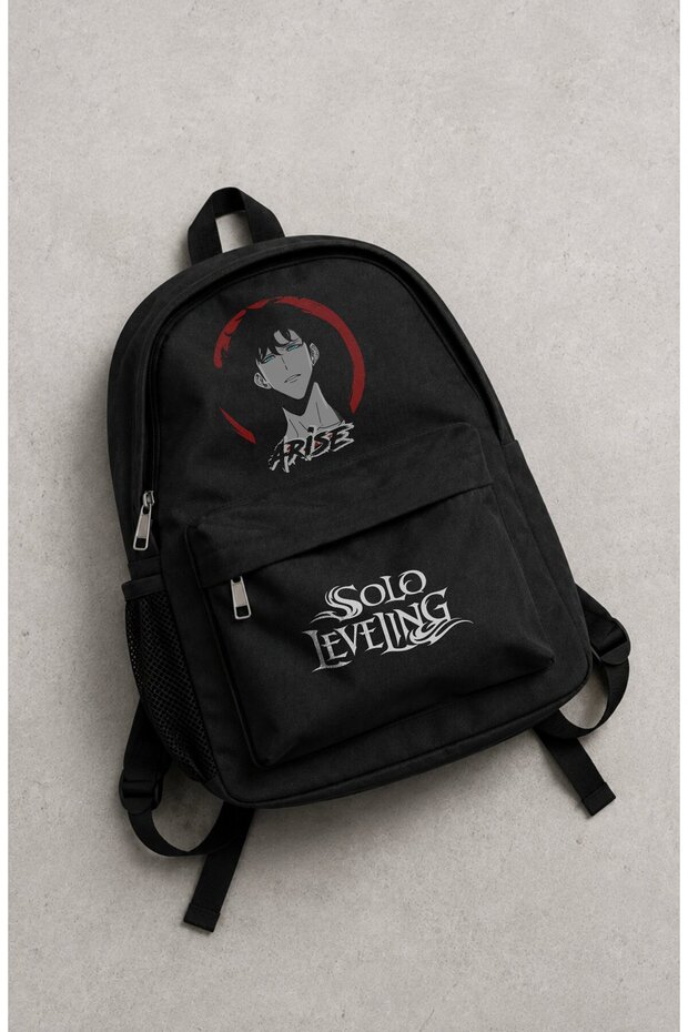 Unisex Solo Leveling Printed Backpack, Anime Themed School Bag