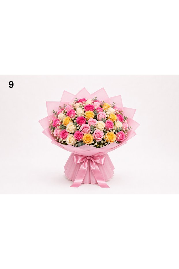 13DarkPink10White11LightPink6YellowRoseBq