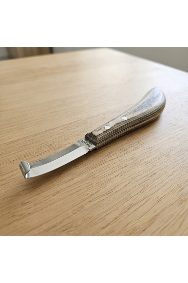 Wooden Handle Double-Ended Hoof Knife - Ambidextrous Hoof Knife for Both Hands
