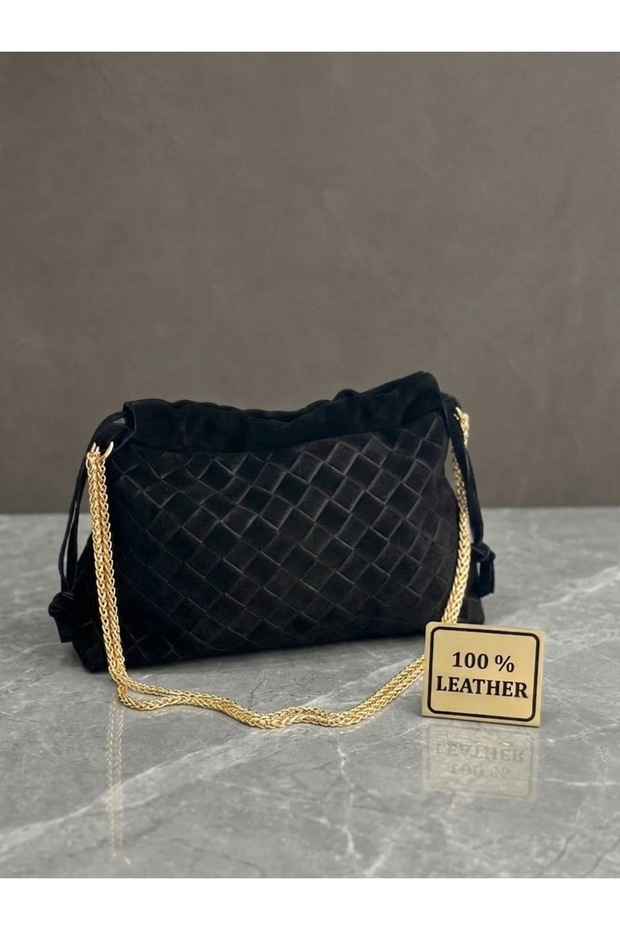 Mesbag women's genuine leather suede chain strap shoulder bag