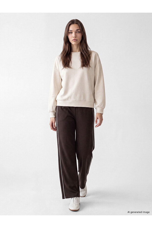 Lcw Modest Stripe Detailed Soft Touch Women's Sweatpants