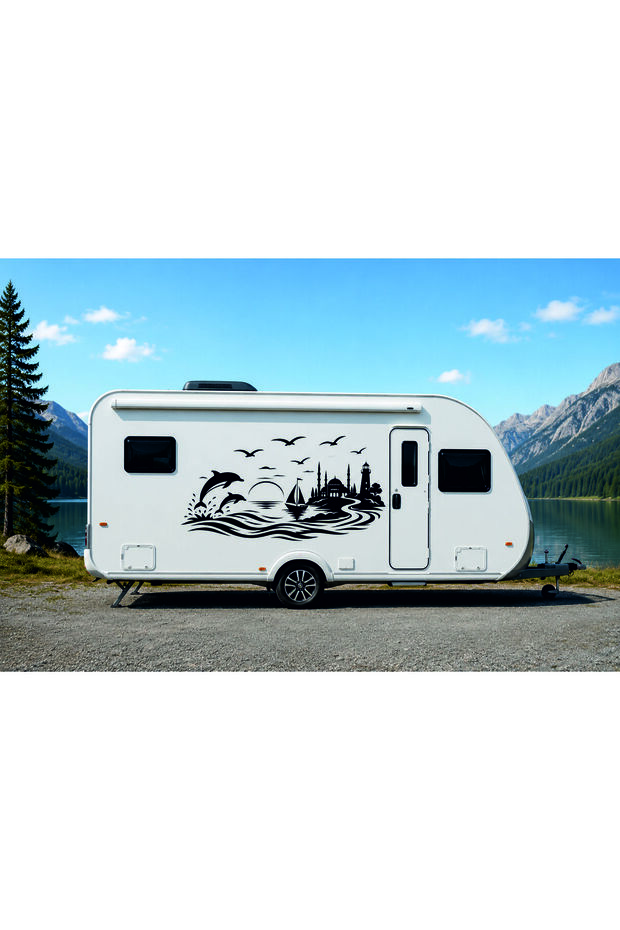 Caravan Sea View Auto Sticker (115X57 cm)