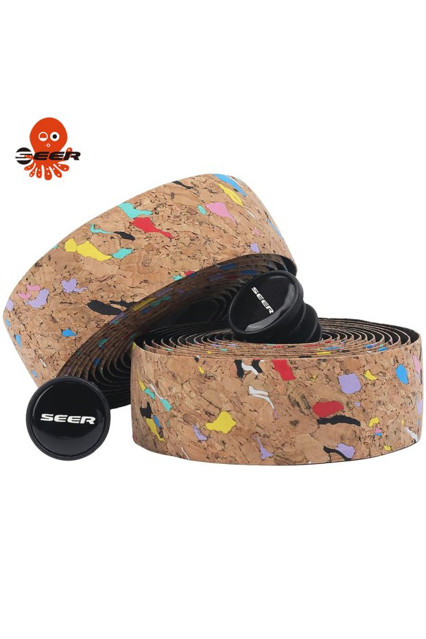 Colorful cork SEER Cork Bike Handlebar Tape EVA Road Bike Bar Tape Extra Thick Soft & Non-Slip Comfo