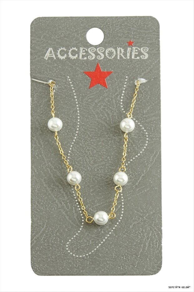 Spt-Gld Pearl Luxury Steel (140418) Anklet Yellow