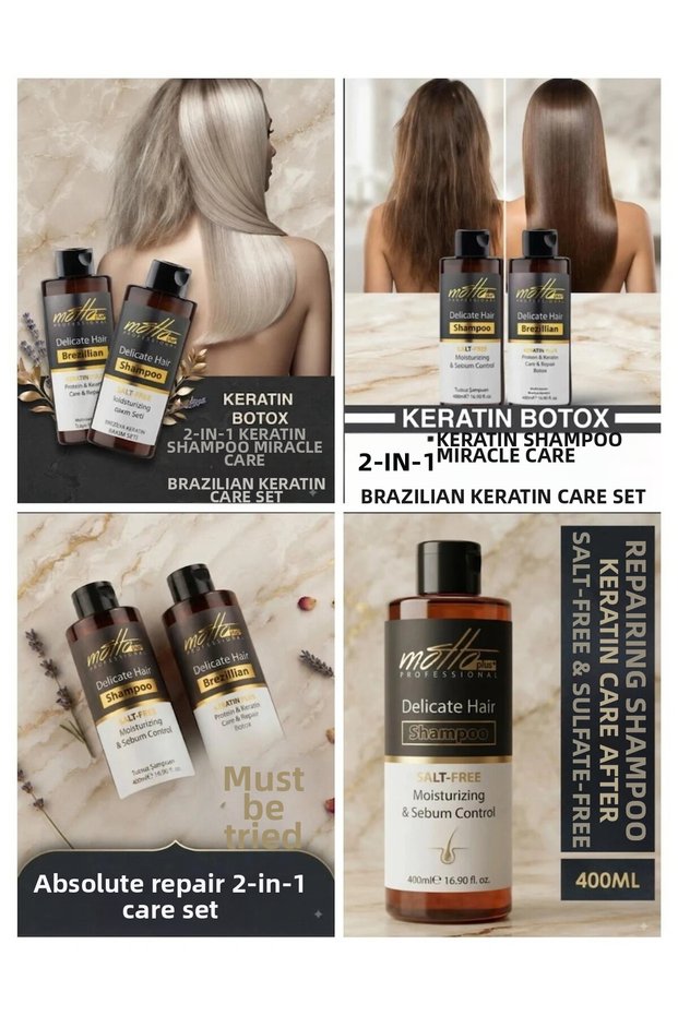 Professional Keratin Botox 2-Piece Hair Care Set Salt-Free Shampoo & Brazilian Keratin 400 ml - Special Series