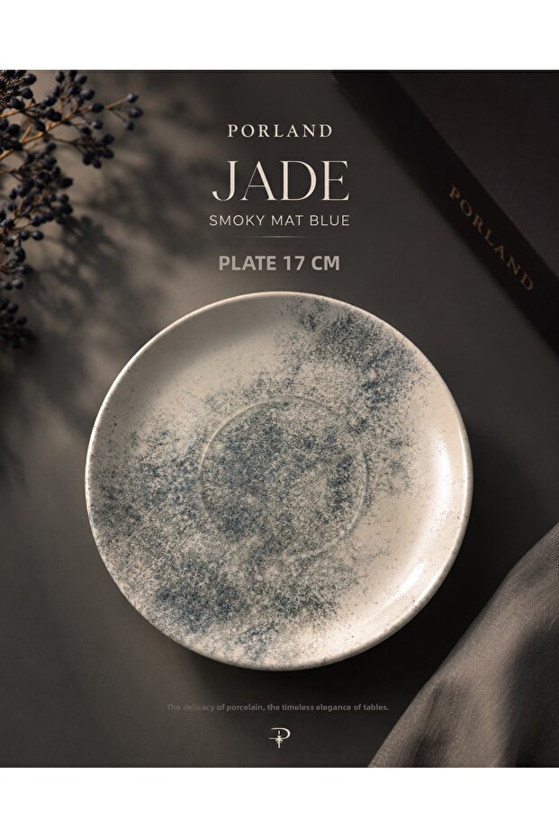 Jade Smoky Mat Blue 17 cm Porcelain Bowl Plate Placemat