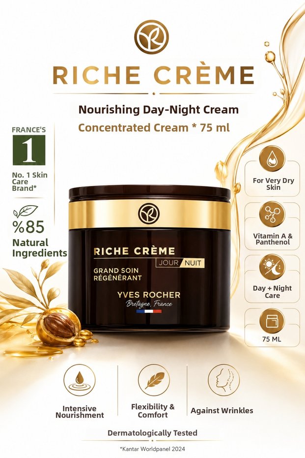 Anti-Aging Concentrated Cream 75 ml - Repairing Anti-Wrinkle Care with 30 Valuable Oils and Vitamin a
